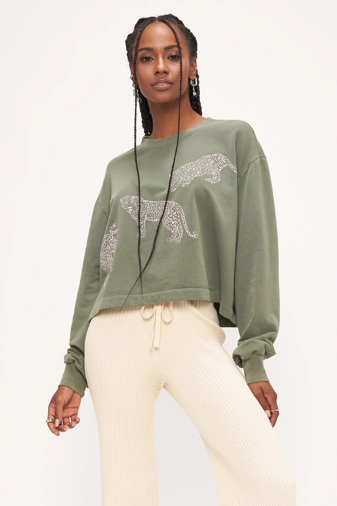 Leopard Desert Sweatshirt - Addie Rose Boutique - Austin