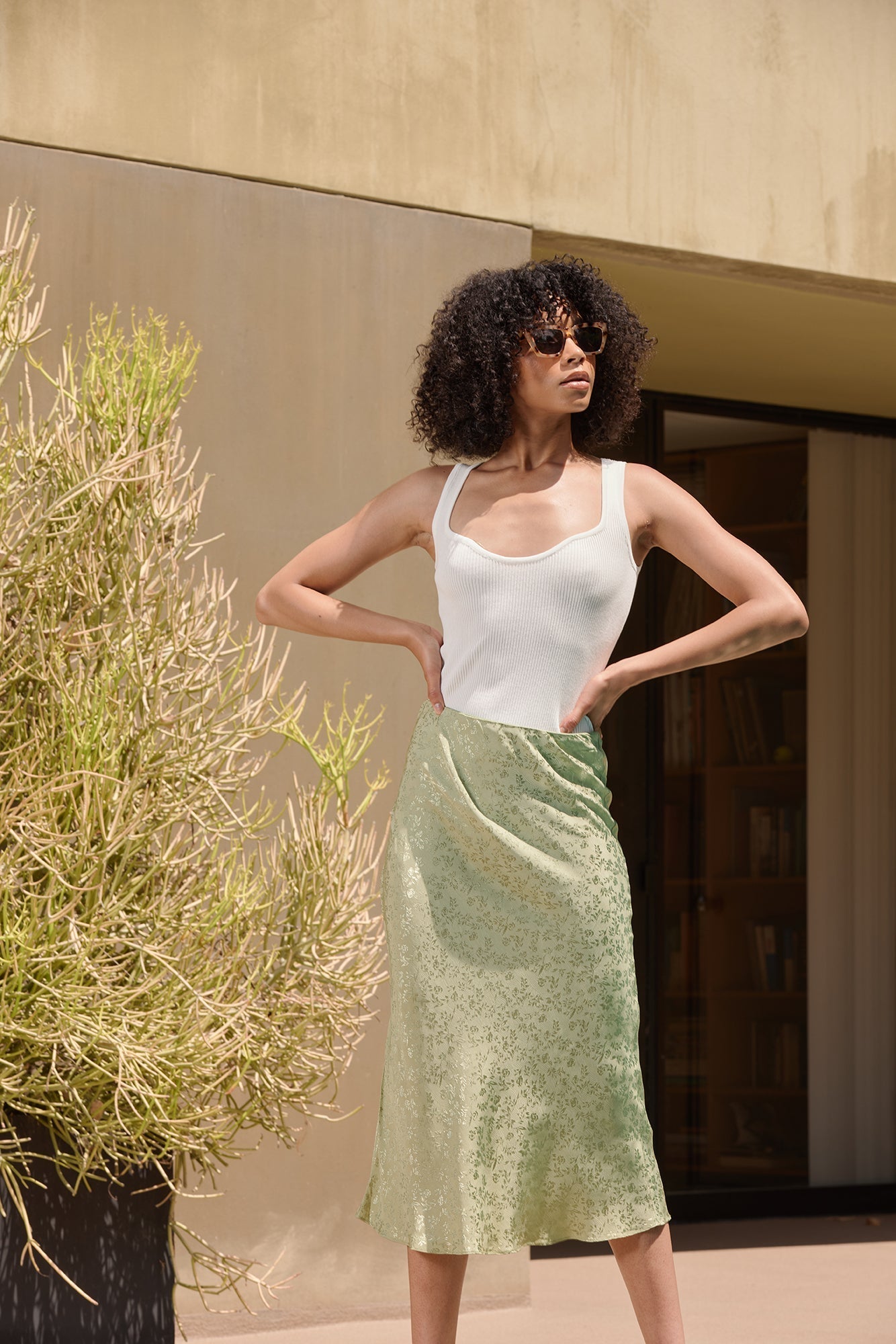 Lime Midi Skirt - Addie Rose Boutique - Austin
