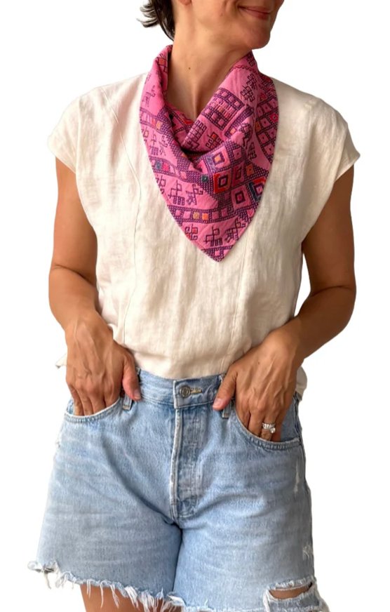 Linen Snap Bandana - Addie Rose Boutique - Austin