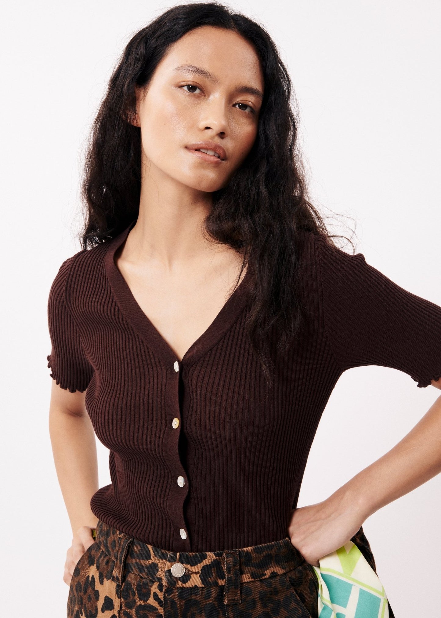 Lisane Brown Woven Top - Addie Rose Boutique - Austin