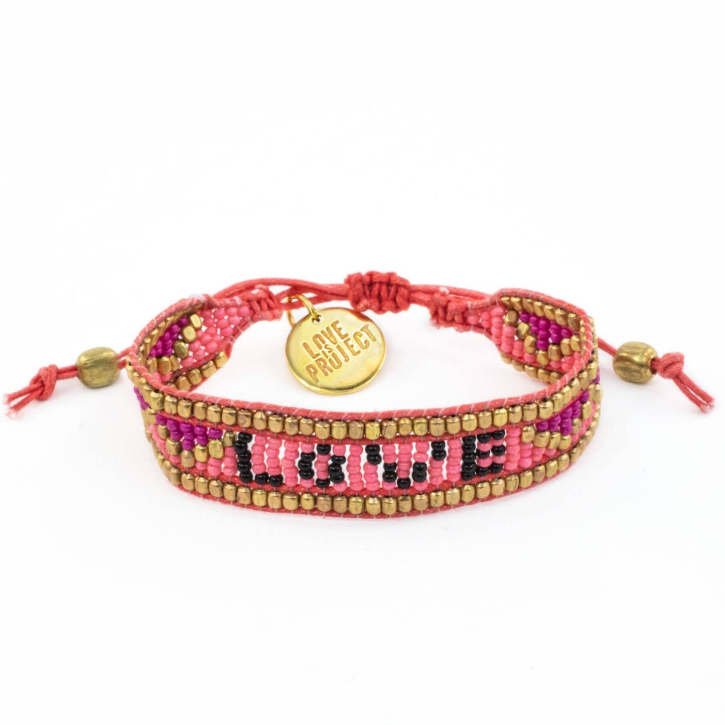 Love Is Project - Taj LOVE Bracelet - Pink & Black - Addie Rose Boutique - Austin
