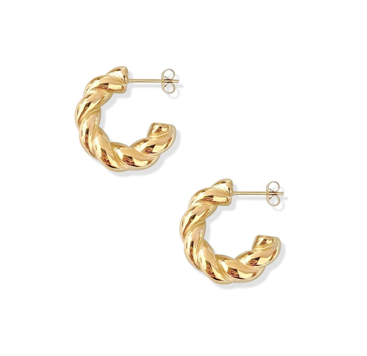 MAI DESIREE - ANITA GOLD SMALL CHUNKY TWIST HOOP EARRINGS - Addie Rose Boutique - Austin