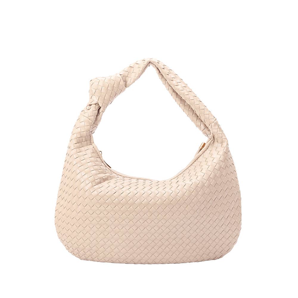 Melie Bianco - Brigitte Vegan Large Top Handle Bag in Ivory - Addie Rose Boutique - Austin