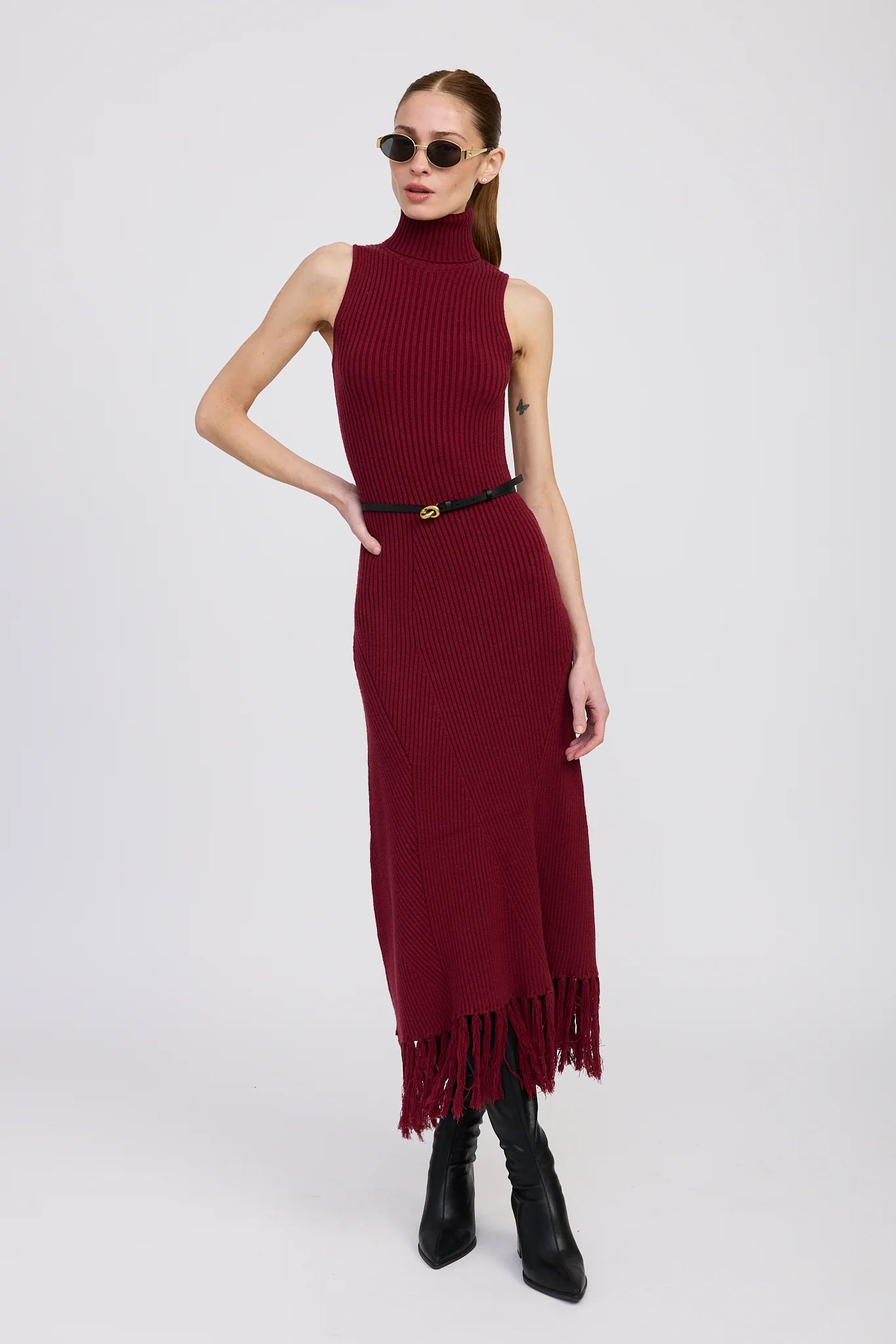 red sweater dress maxi Nathalia Maxi Sweater Dress