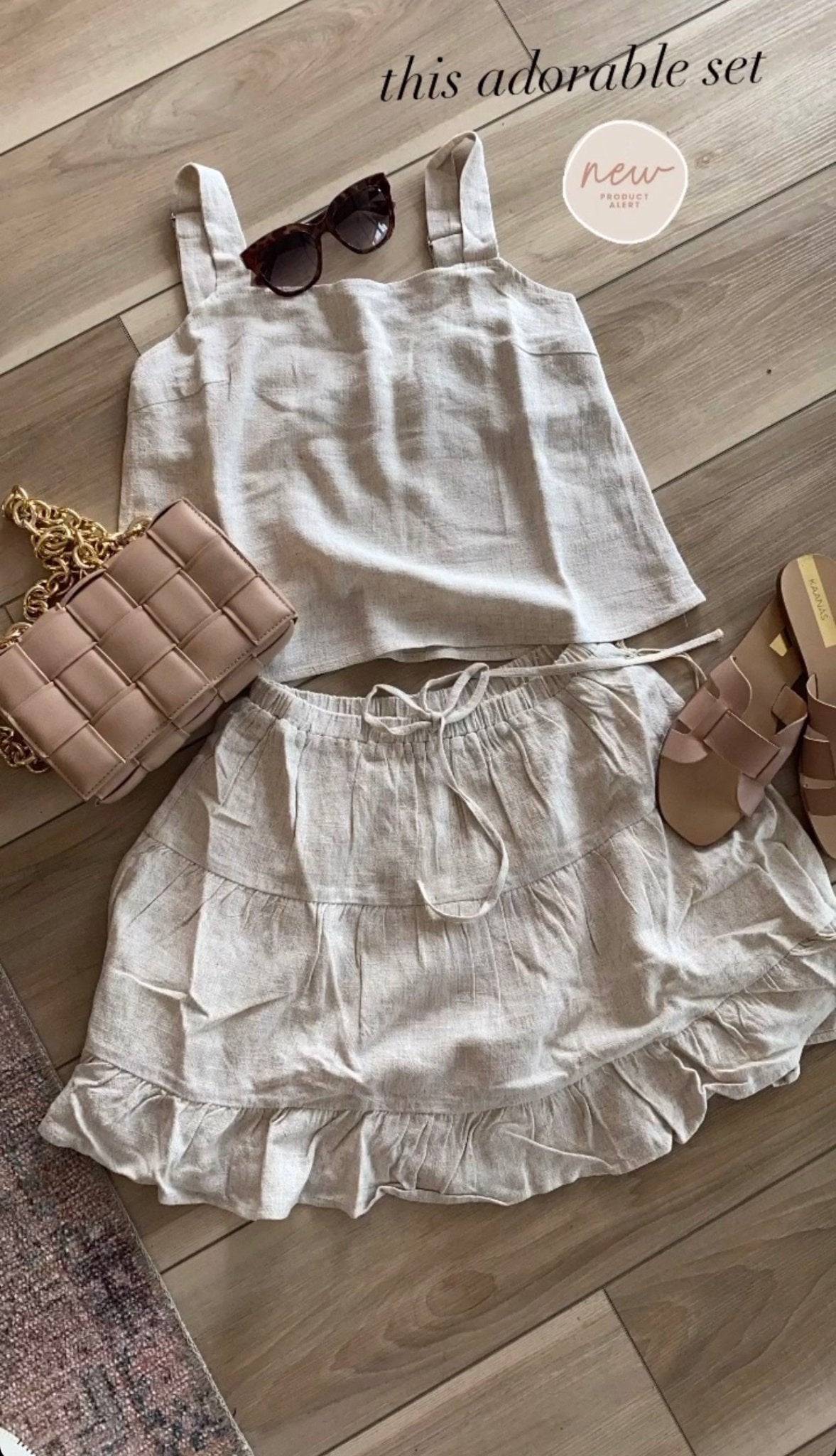 Natural Woven Skirt - Addie Rose Boutique - Austin