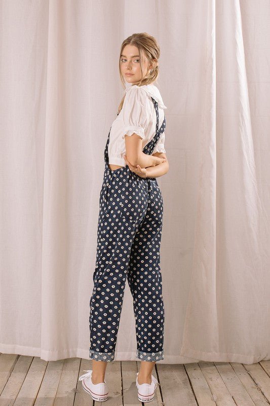 Navy Floral Overalls - Addie Rose Boutique - Austin