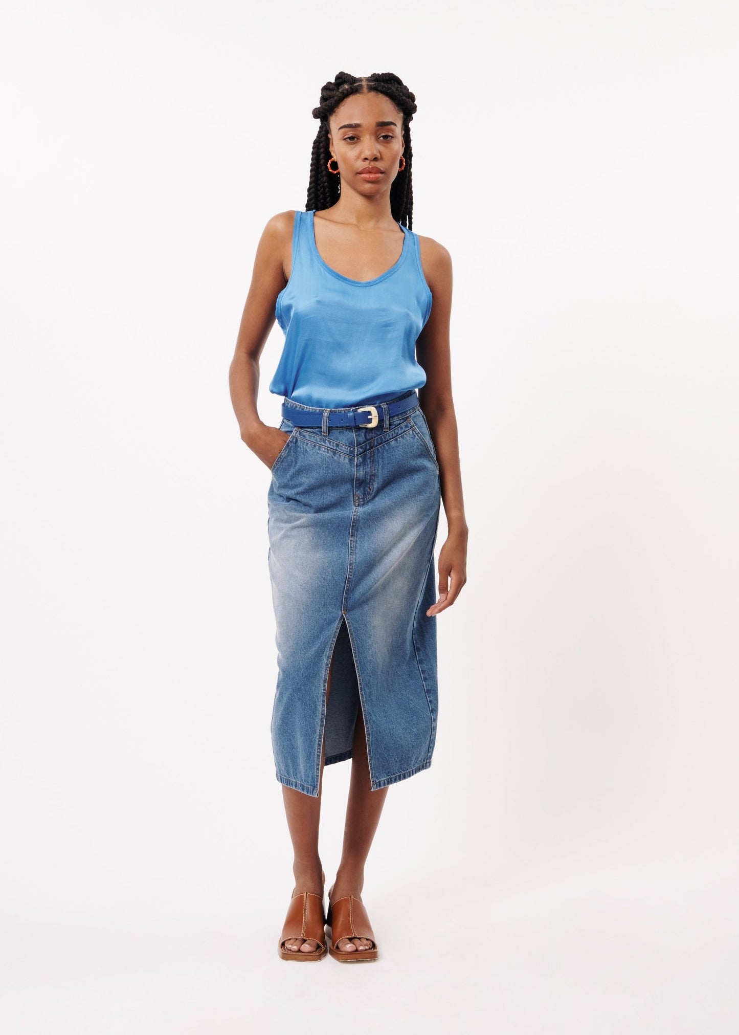 Nessa Jean Skirt - Addie Rose Boutique - Austin