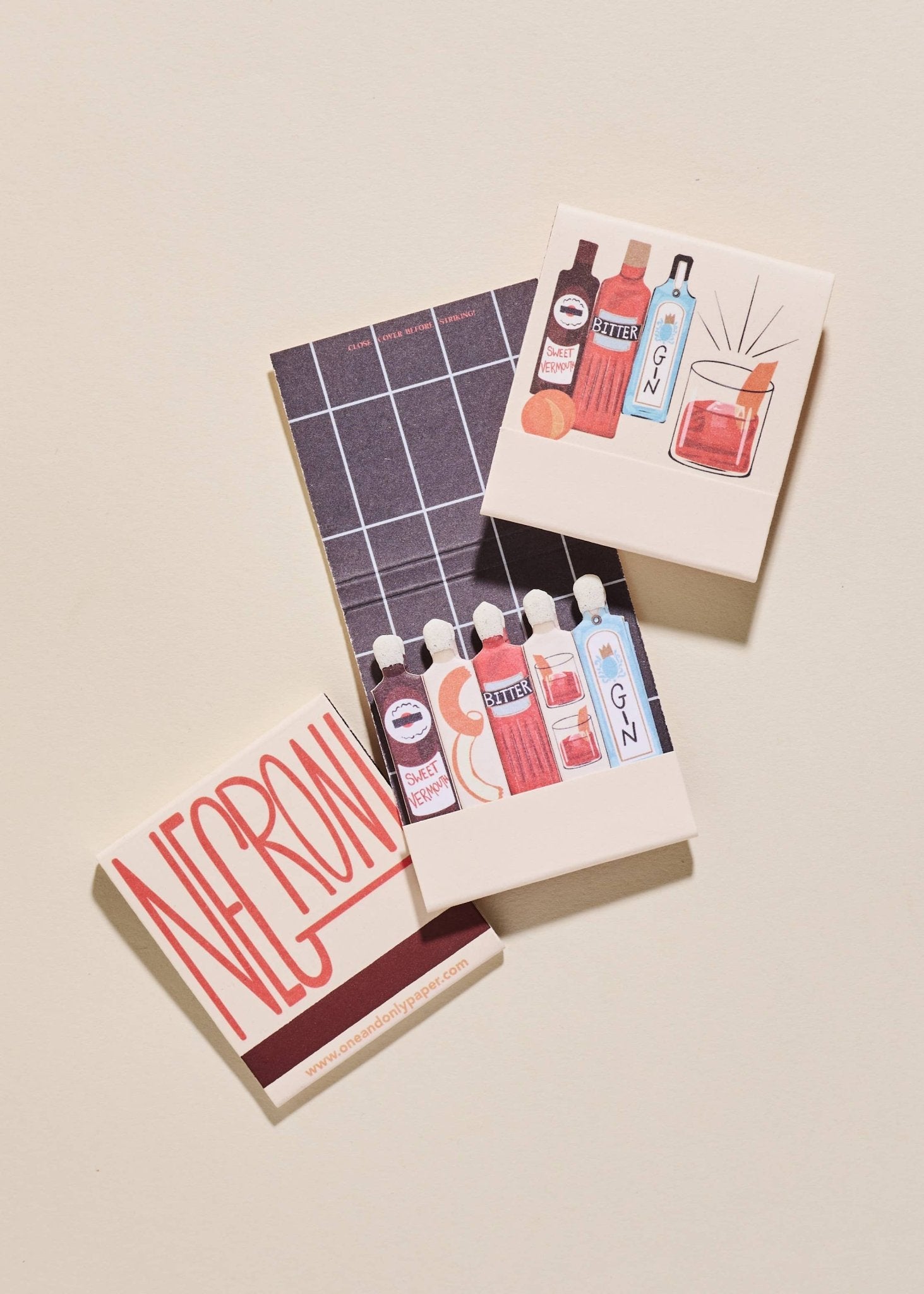 One & Only Paper - Negroni Printed 10 Stem Matchbook - Addie Rose Austin