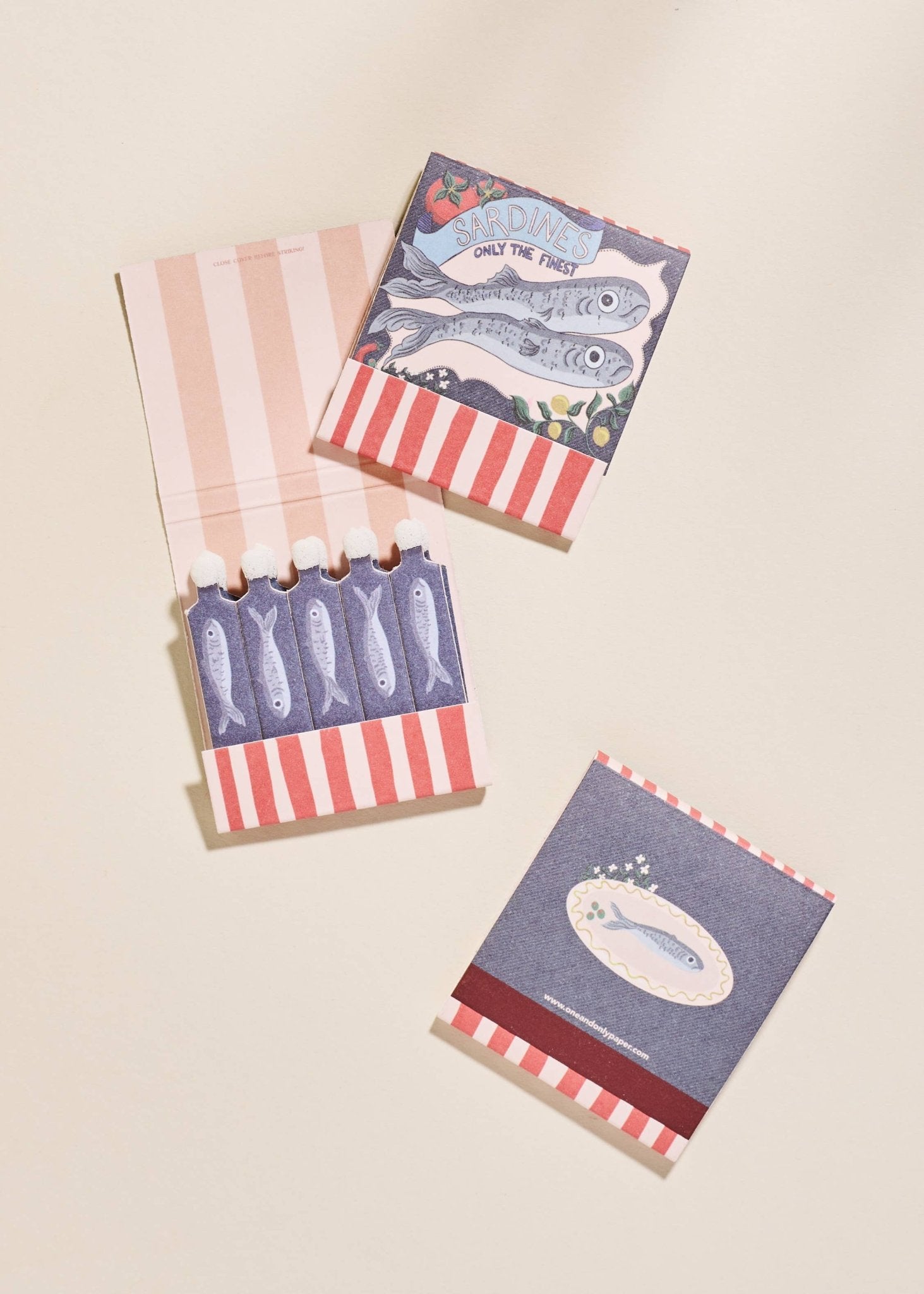 One & Only Paper - Sardine Tin Printed 10 Stem Matchbook - Addie Rose Austin