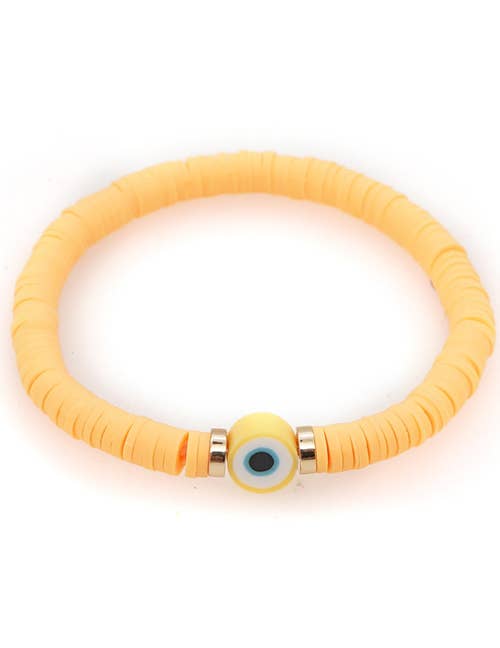 Orange Resin Eye Bead Bracelet - Addie Rose Boutique - Austin