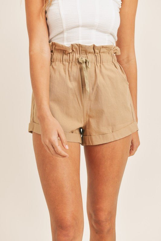 Paper Bag Shorts in Mocha - Addie Rose Boutique - Austin