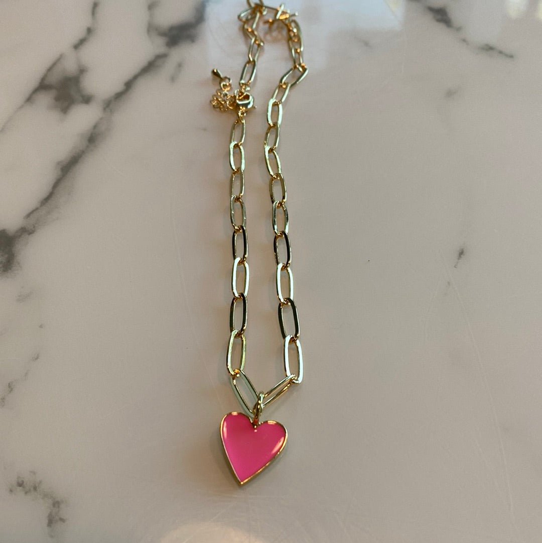 Pink Heart Necklaces - Addie Rose Boutique - Austin