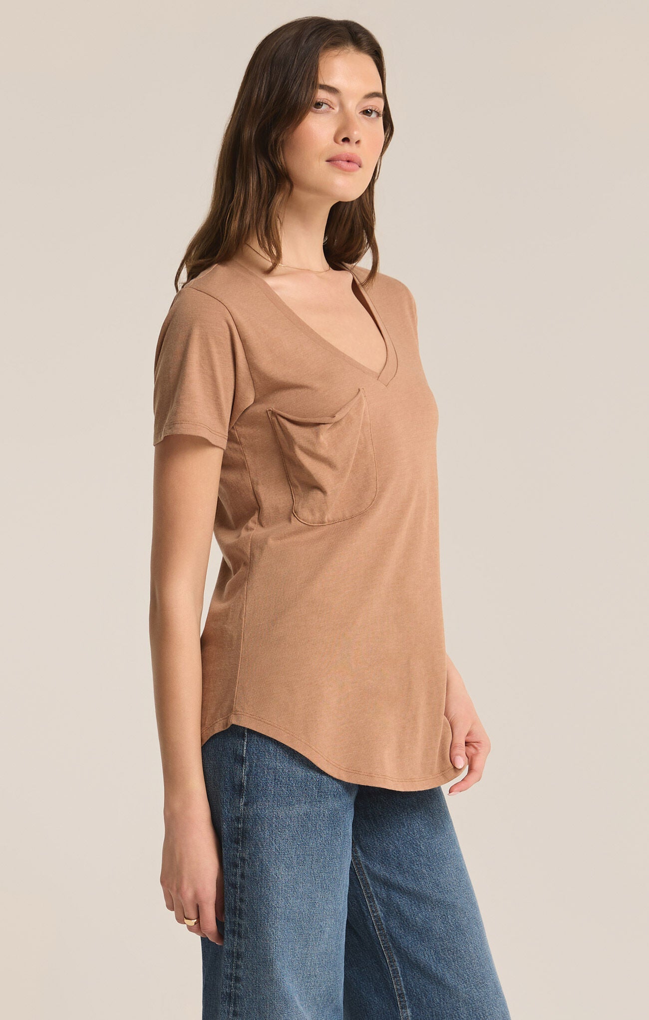 Pocket Tee - Burro - Addie Rose Boutique - Austin