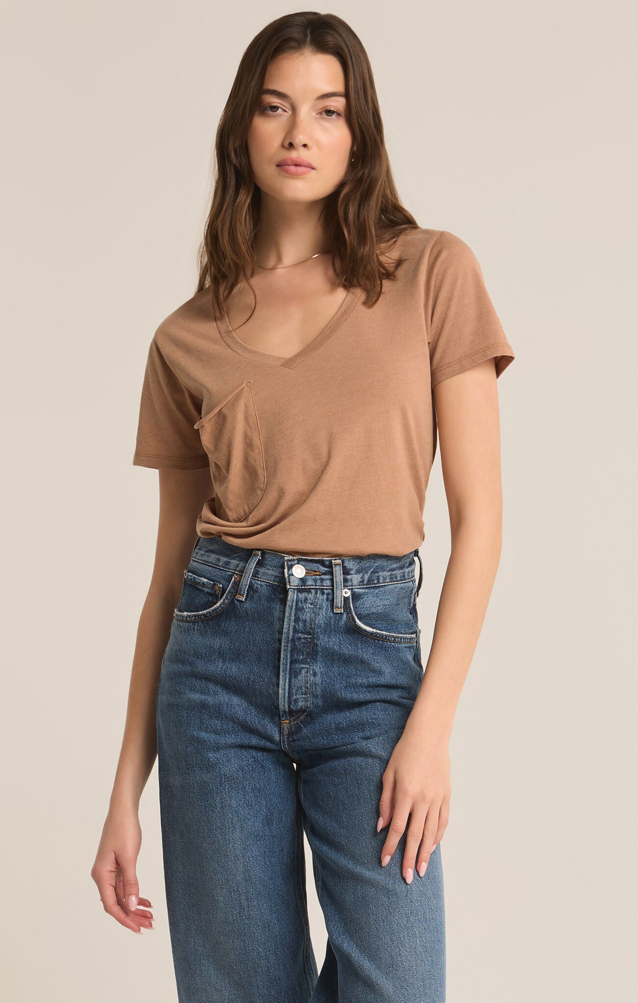 Pocket Tee - Burro - Addie Rose Boutique - Austin