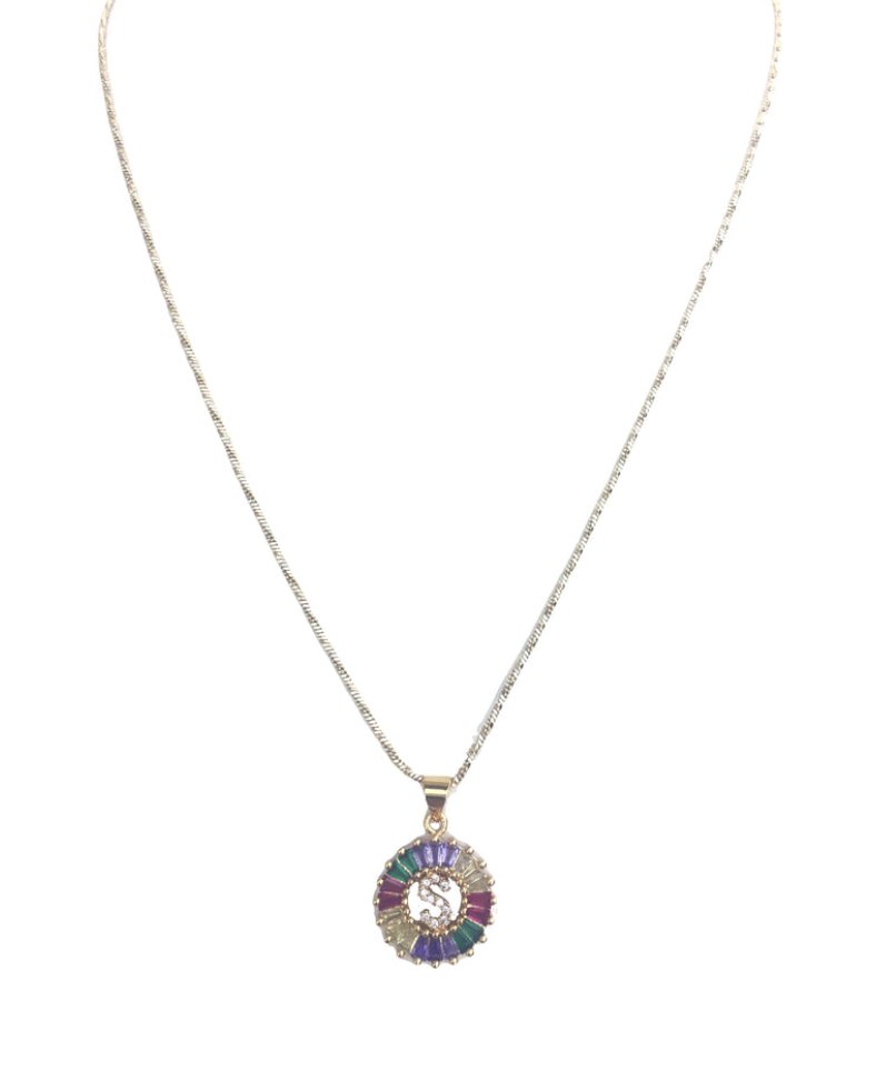 Rainbow Initial Necklace - Addie Rose Boutique - Austin