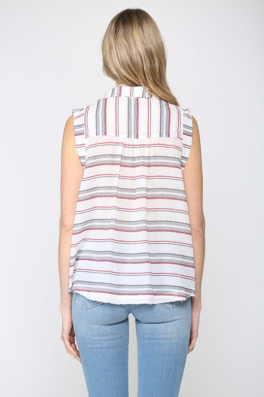 Raw Edge Button Down - Addie Rose Boutique - Austin