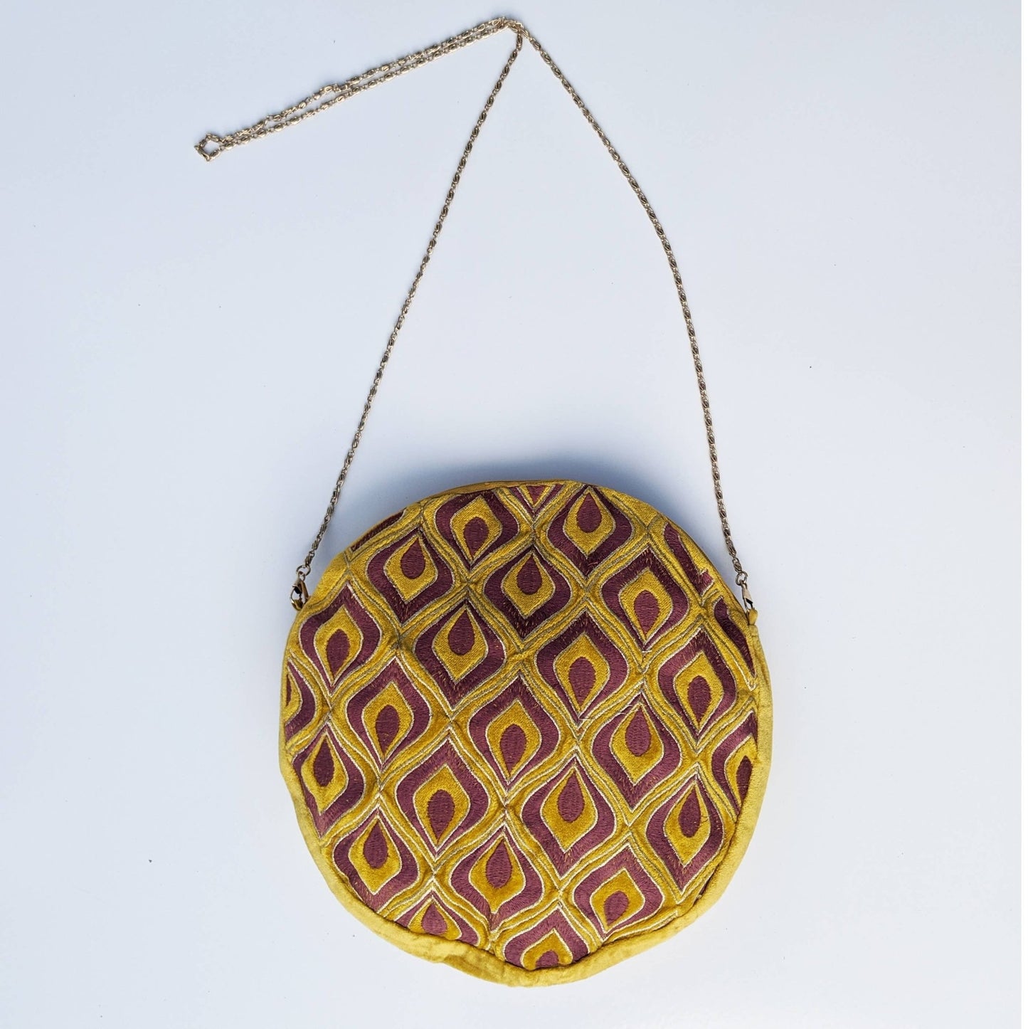 Red Gold Diamonds Circle Handbag - Addie Rose Boutique - Austin