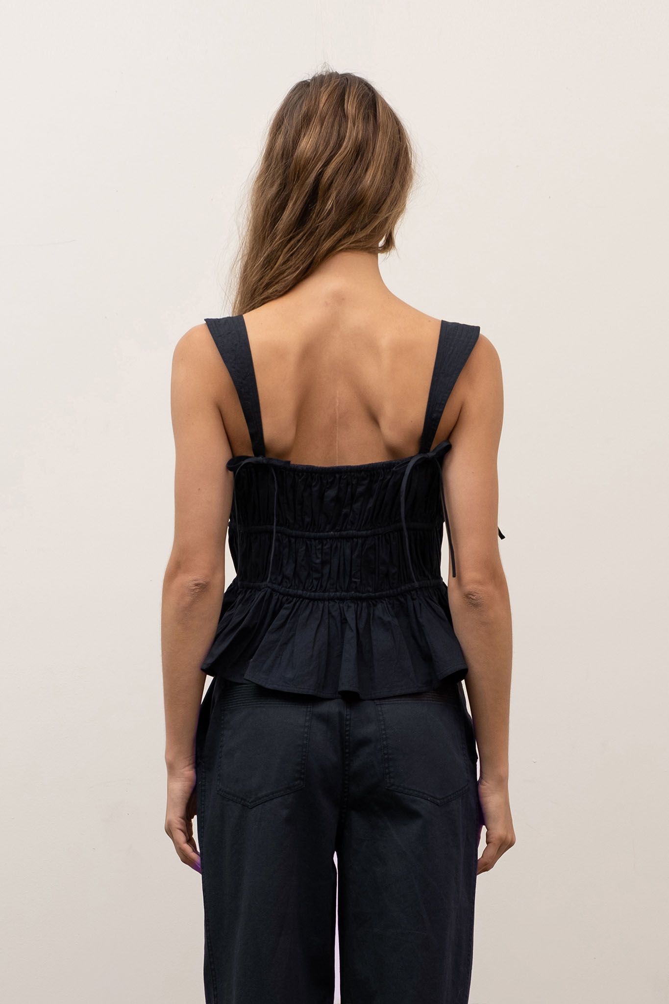 Ribon Peplum Top - Addie Rose Boutique - Austin