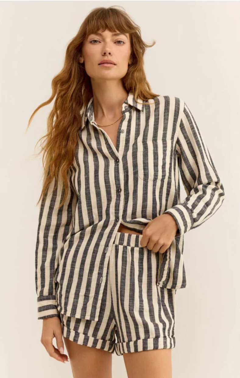 Saturday Striped Shirt - Addie Rose Boutique - Austin