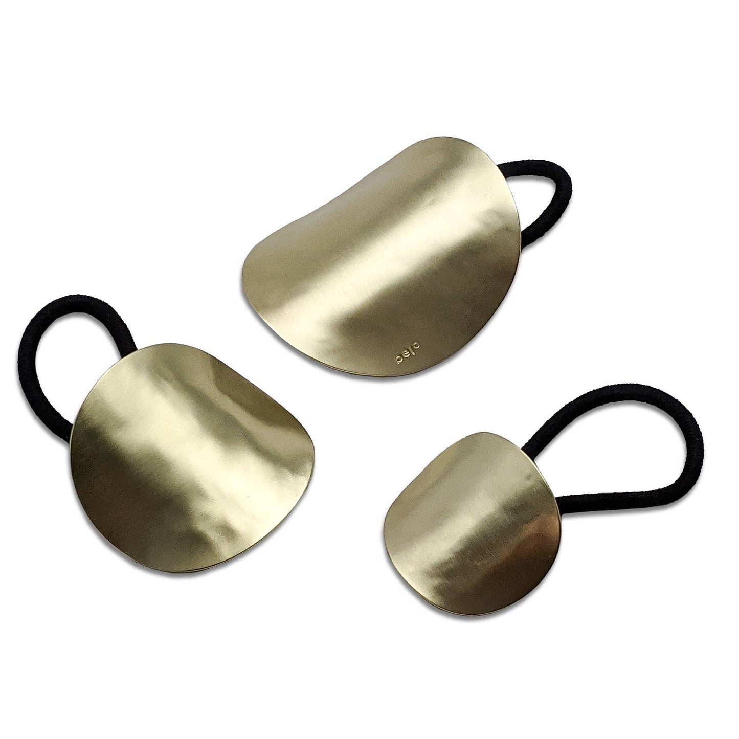 Sculptural Oval Brass Ponytail Holders - Size Medium - Addie Rose Boutique - Austin