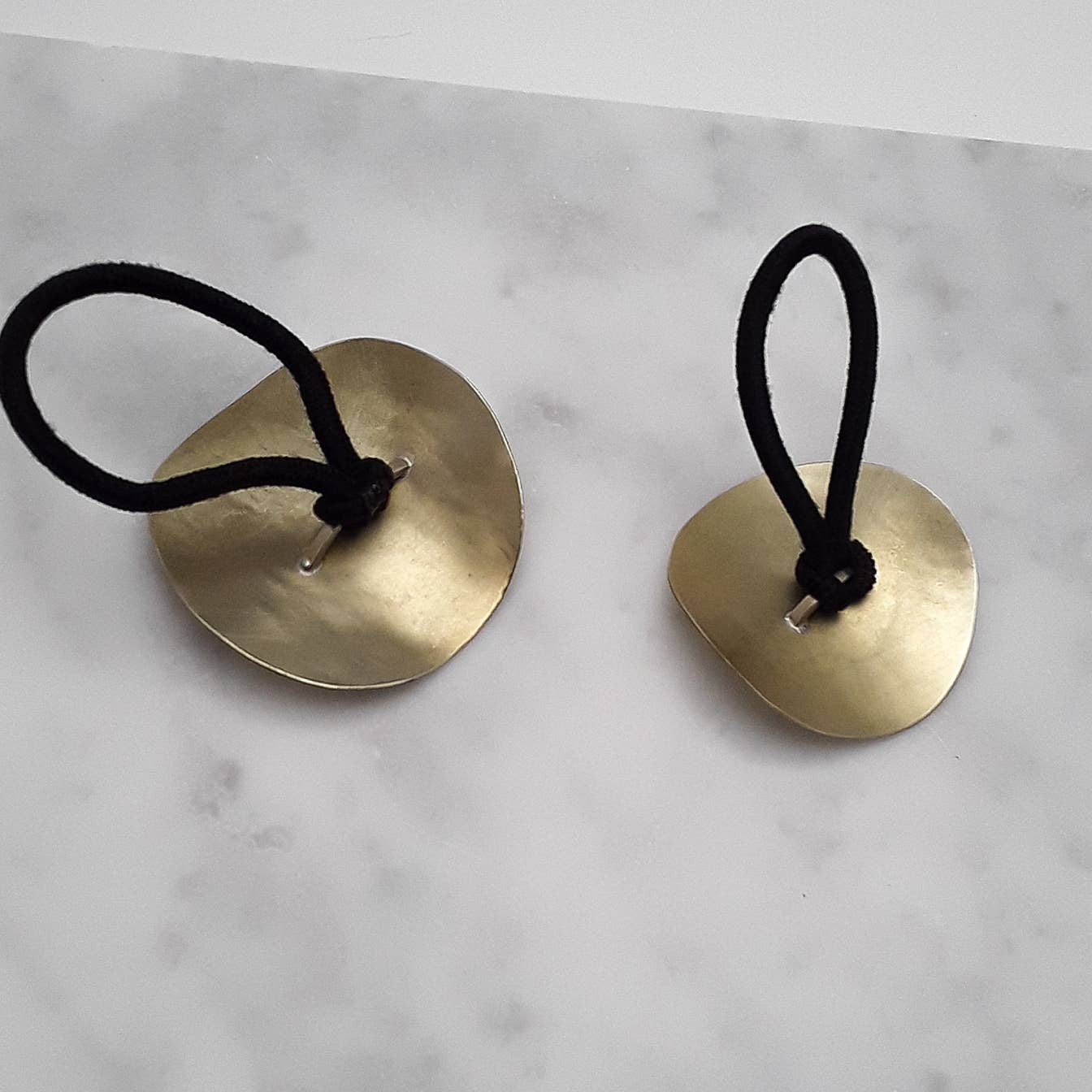Sculptural Oval Brass Ponytail Holders - Size Medium - Addie Rose Boutique - Austin
