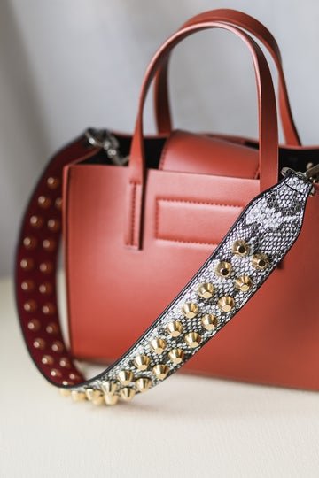 Snakeskin Grey Stud Strap - Addie Rose Boutique - Austin