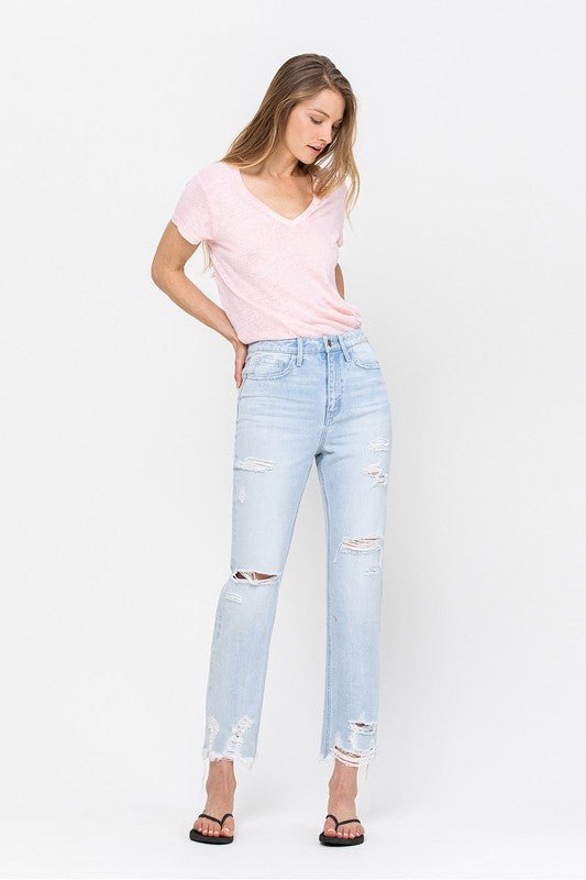 Super High Rise Distressed Jean - Addie Rose Boutique - Austin