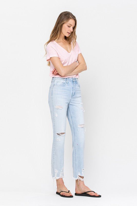 Super High Rise Distressed Jean - Addie Rose Boutique - Austin