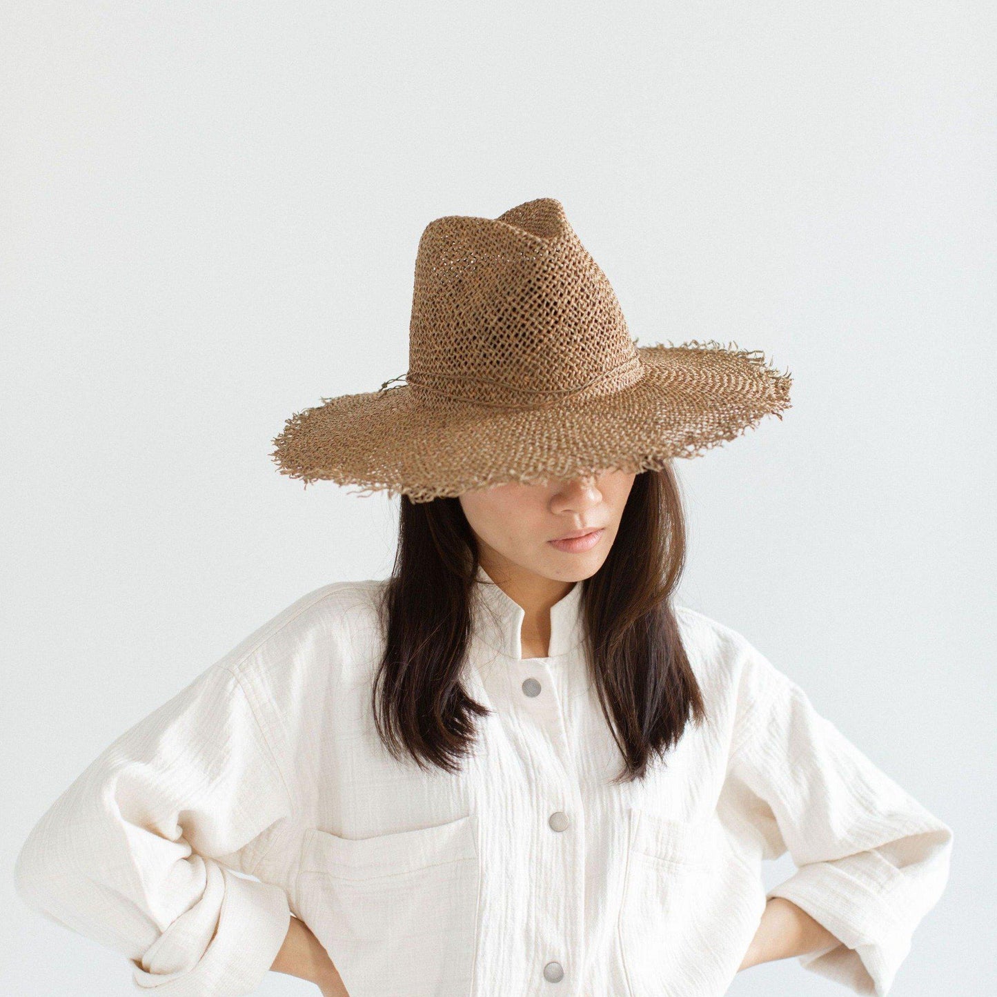 Tessa Seagrass Fedora - Brown - Addie Rose Boutique - Austin