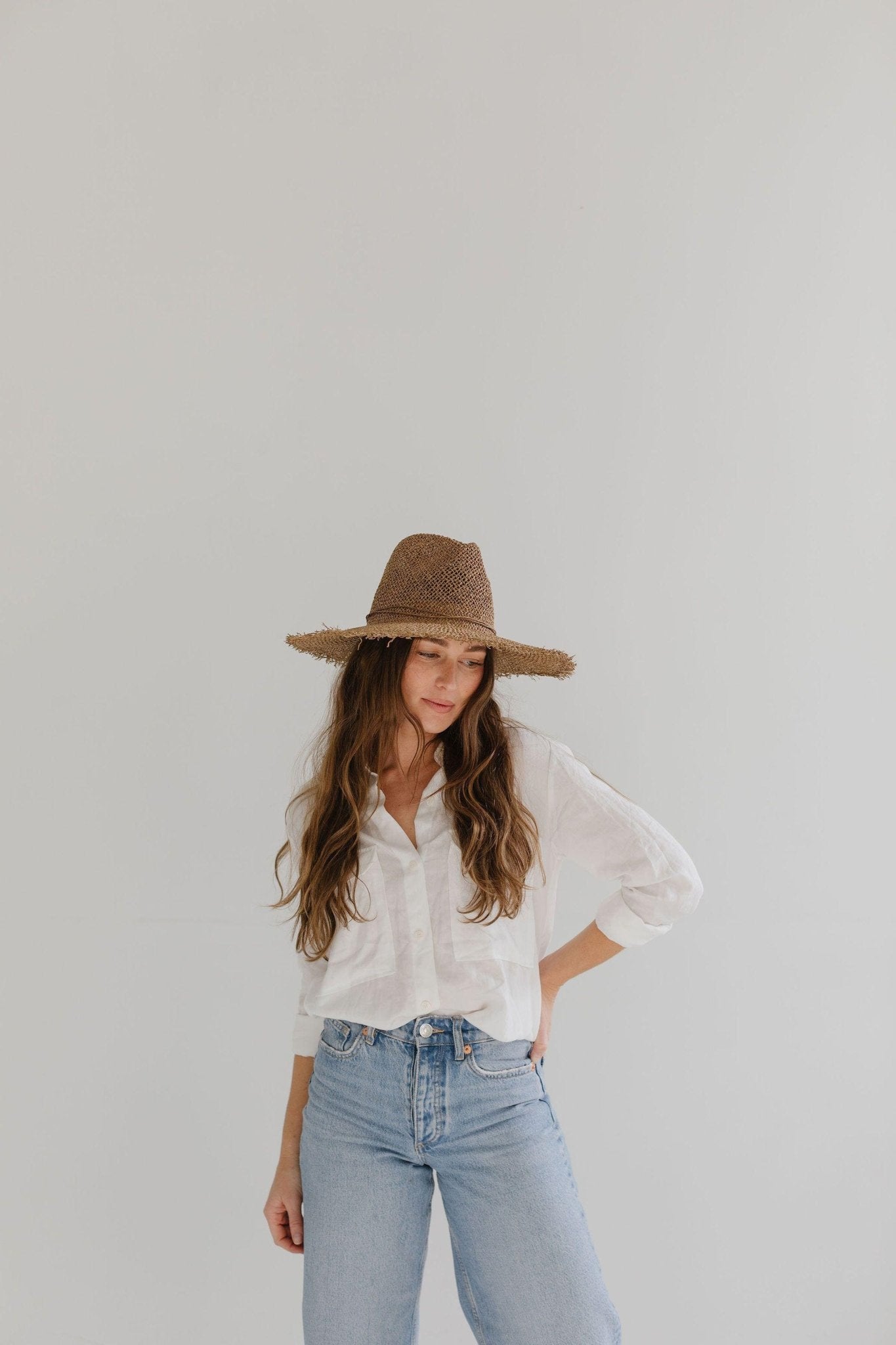 Tessa Seagrass Fedora - Brown - Addie Rose Boutique - Austin