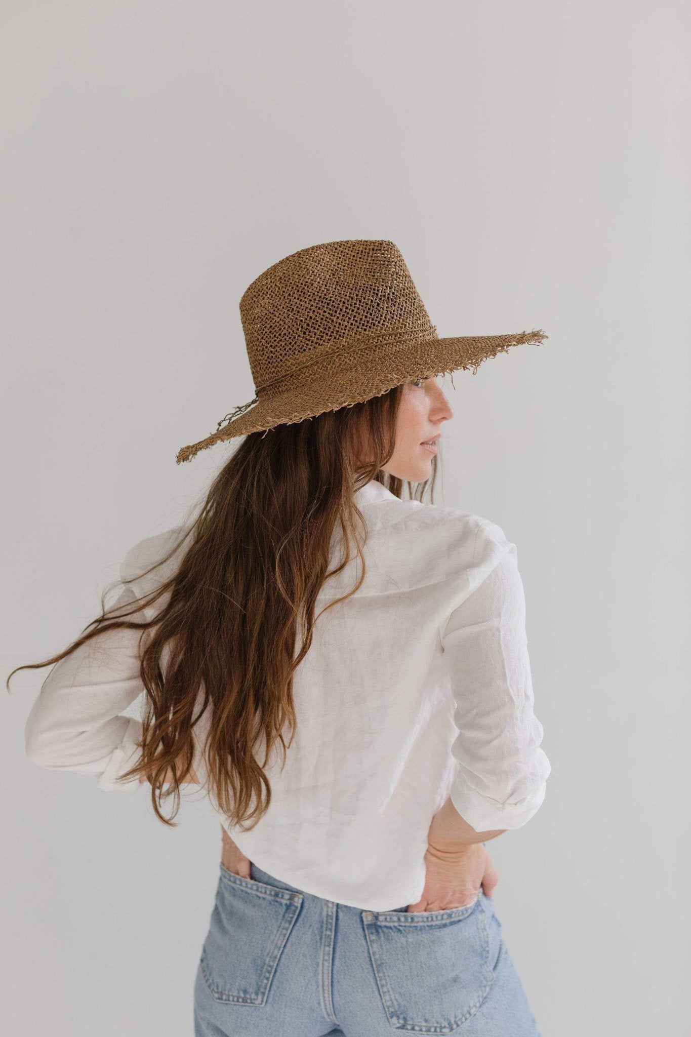 Tessa Seagrass Fedora - Brown - Addie Rose Boutique - Austin