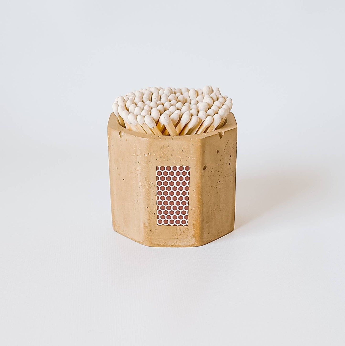 White Matches in Hexagon Concrete Vessel - Addie Rose Boutique - Austin