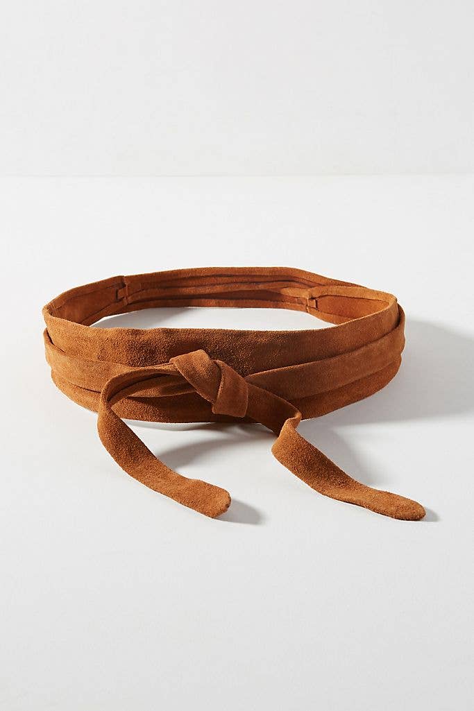 Wrap Belt - Cognac Suede - Addie Rose Boutique - Austin