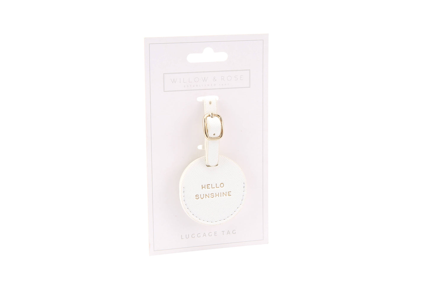 'Hello Sunshine' White Luggage Tag