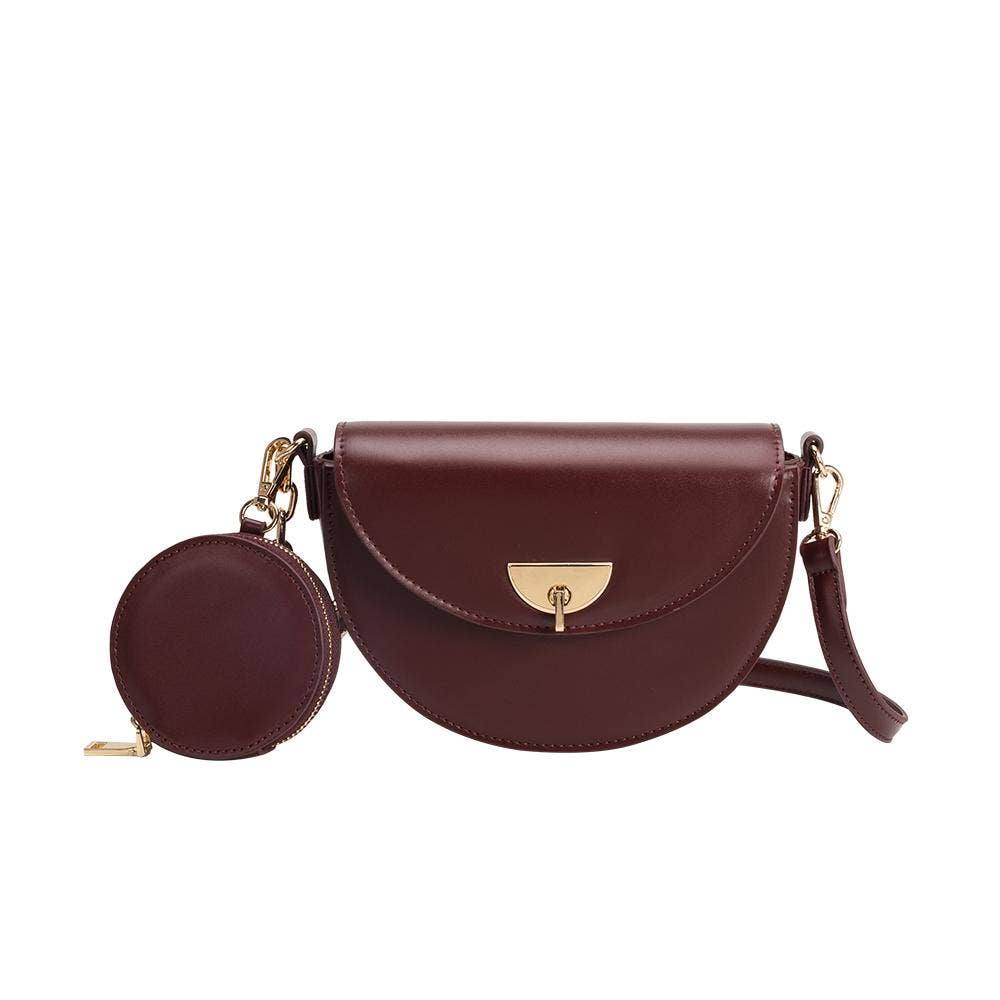 Bradley Vegan Crossbody Bag in Burgundy