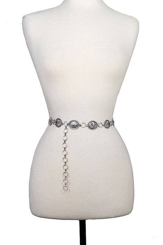 Oval Etched Larger Link Chain Belt: Small/Medium