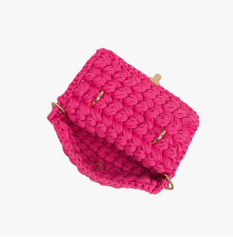 Avery Jersey Knit Crossbody Bag in Fuchsia