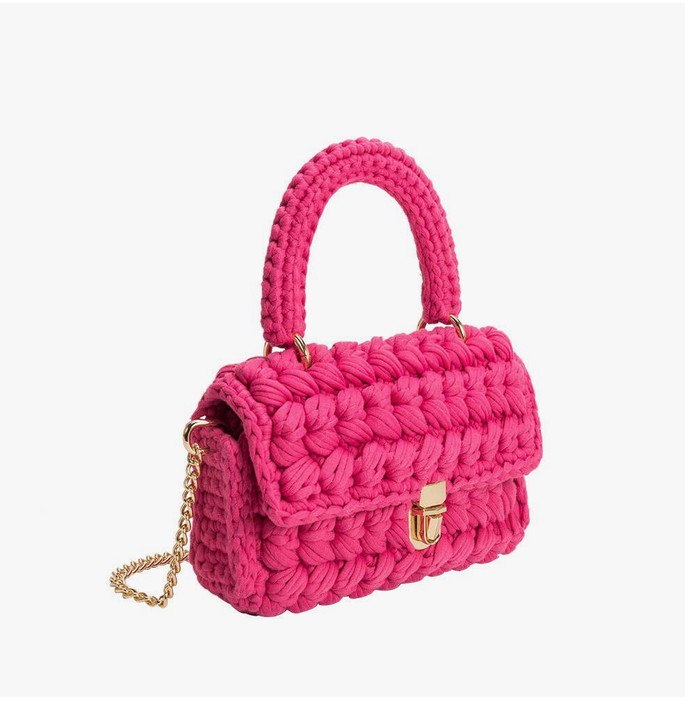 Avery Jersey Knit Crossbody Bag in Fuchsia