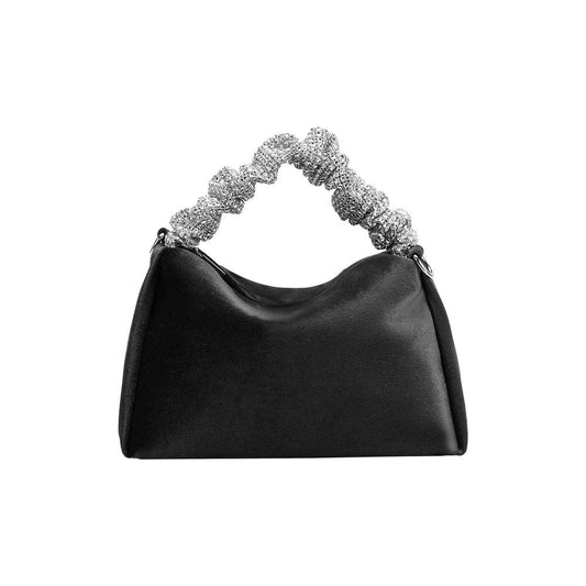 Melie Bianco - Estela Black Velvet Top Handle Bag