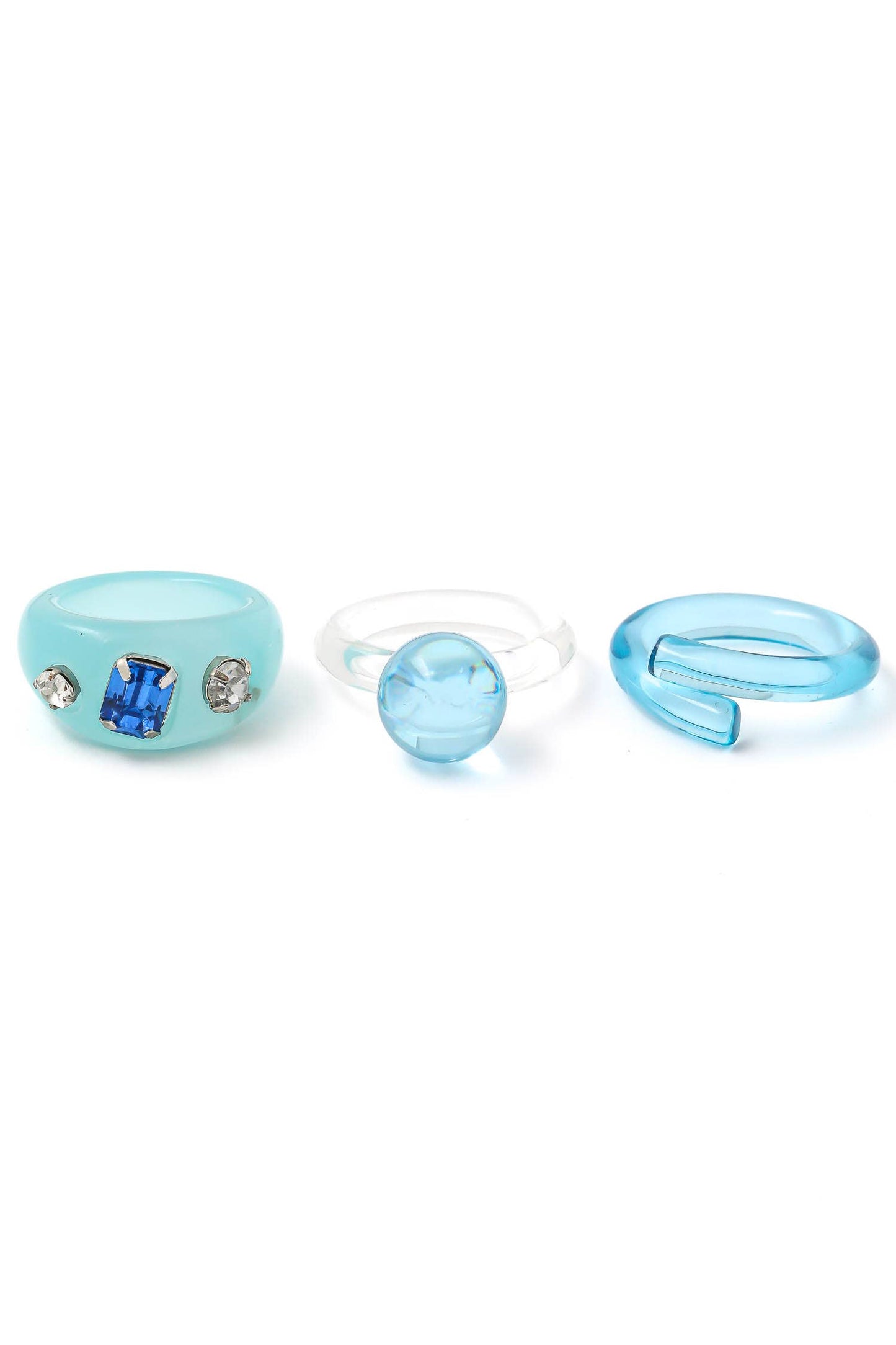 Anarchy Street - Rhinestone Resin Rings Set