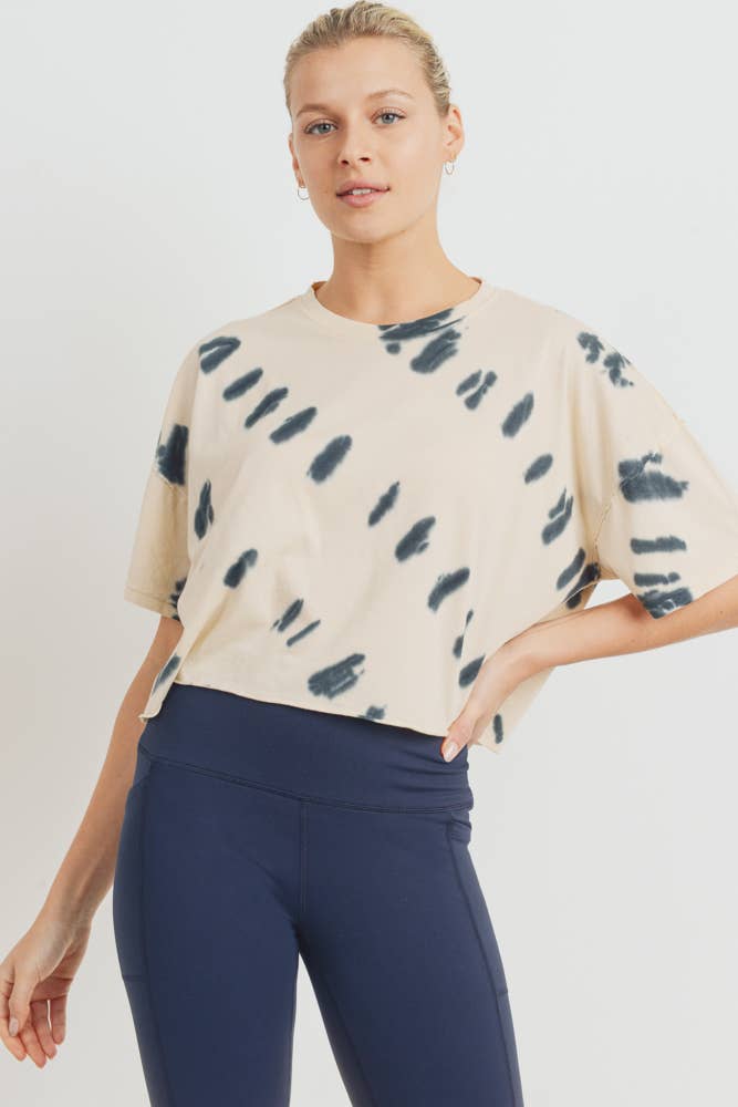 Mono B - Rain Drops Tie-Dye Crop Athleisure Top