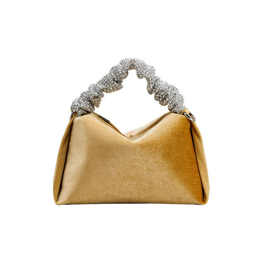 Melie Bianco - Estela Gold Velvet Top Handle Bag