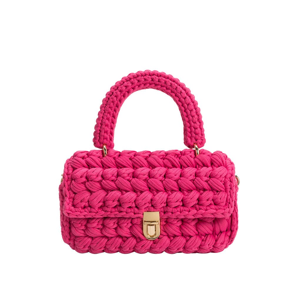 Avery Jersey Knit Crossbody Bag in Fuchsia