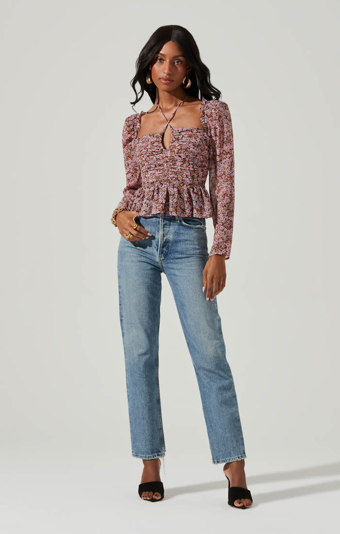 Toni Long Sleeve Ruched Top