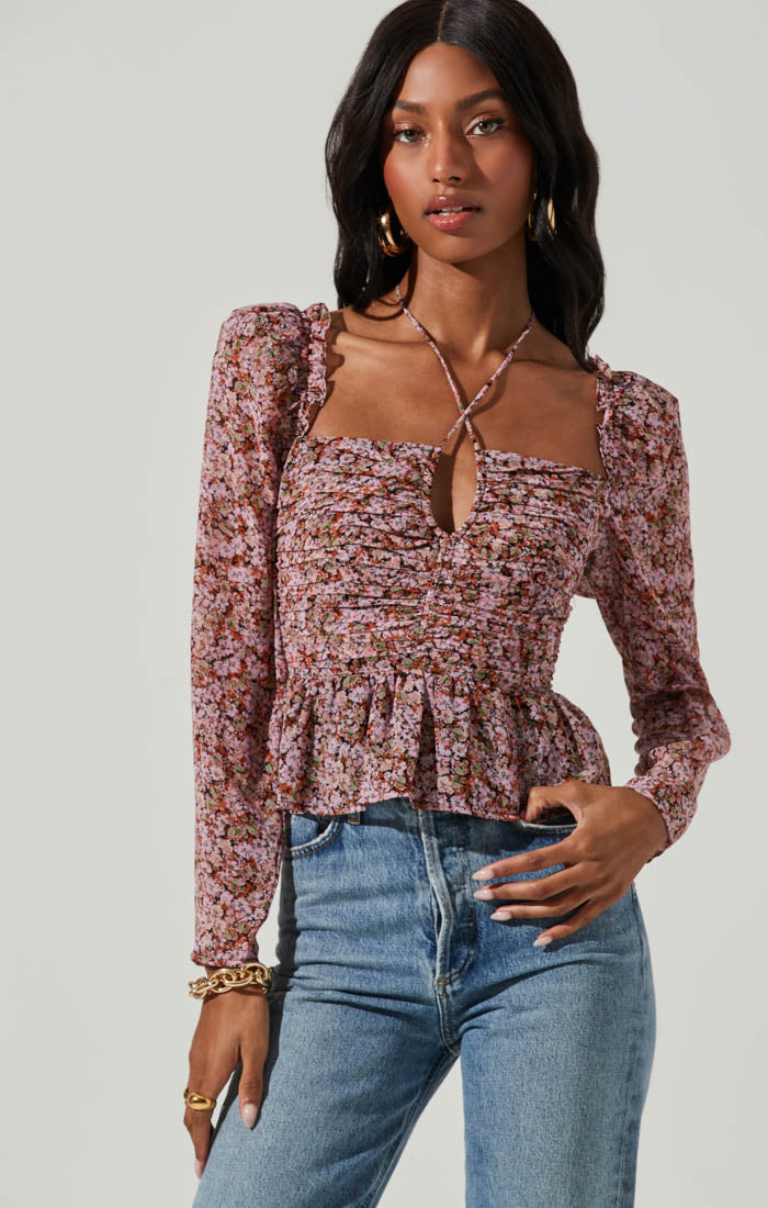 Toni Long Sleeve Ruched Top
