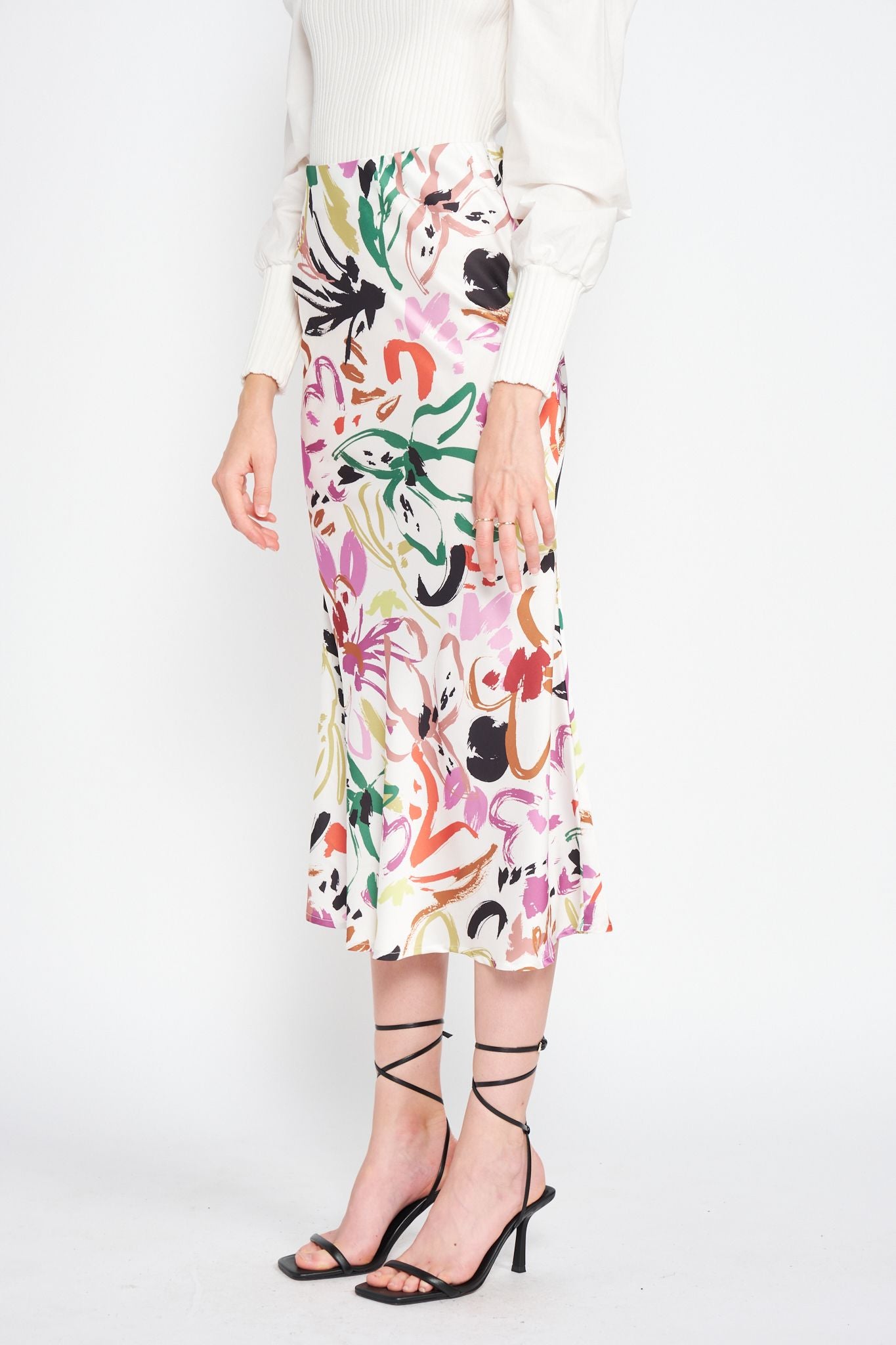 Abstract Floral Skirt