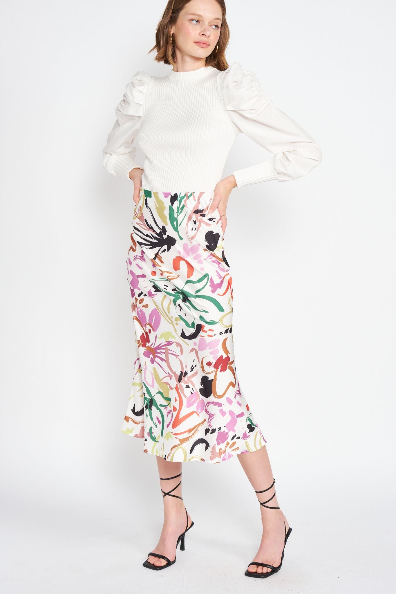 Abstract Floral Skirt
