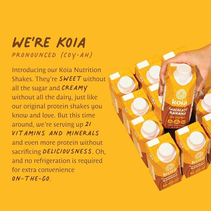 Koia - Chocolate Banana Nutrition Shake - 12pk Shelf Stable