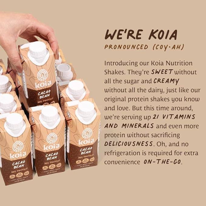 Koia - Cacao Bean Nutrition Shake - 12pk Shelf Stable