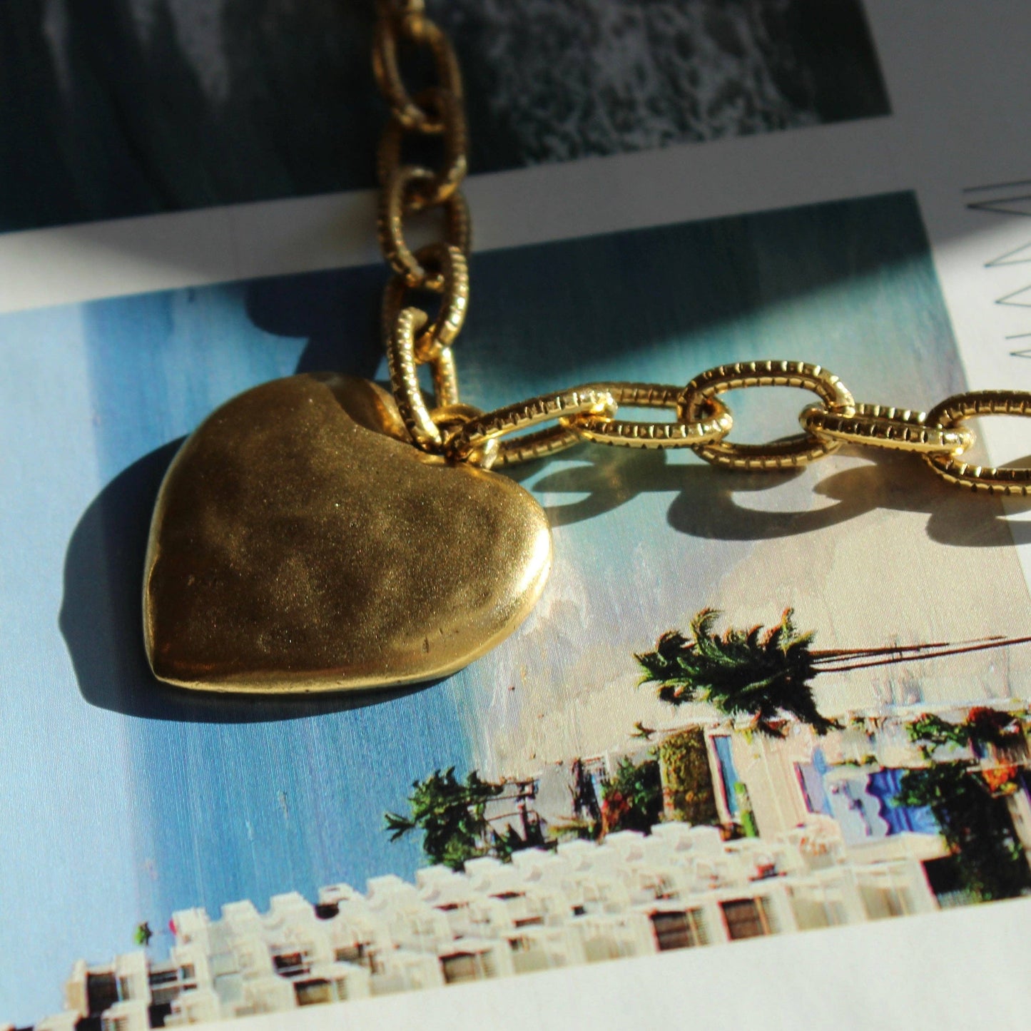 Antiqued Gold Chunky Heart